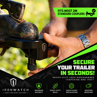 IRONWATCH TrailGuard Pro — Heavy-Duty Trailer Coupler Lock Kit