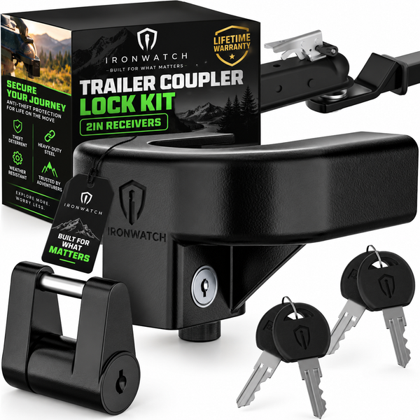IRONWATCH TrailGuard Pro — Heavy-Duty Trailer Coupler Lock Kit