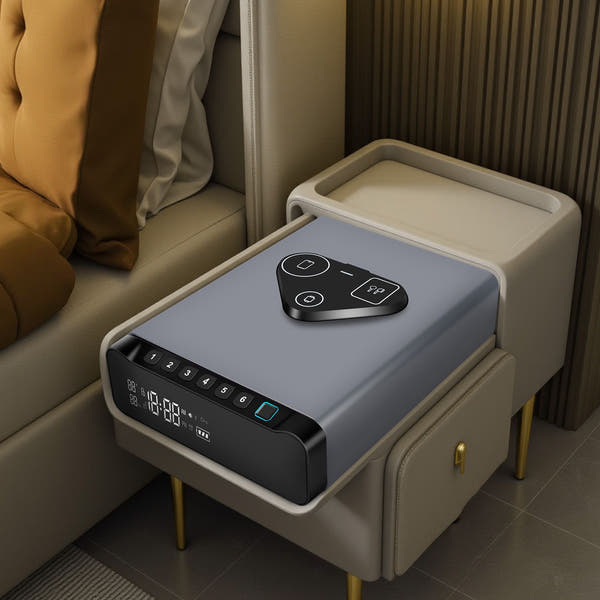 IRONWATCH Vault Pro™ — Biometric Security Safe Biometric | 3-in-1 Wireless Charging | Alarm + Humidity + Temp Screen