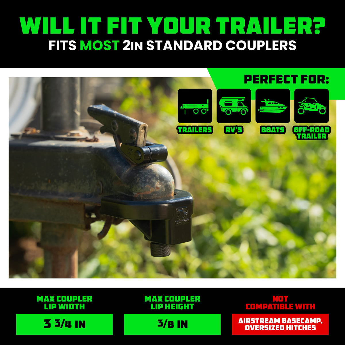 IRONWATCH TrailGuard Pro — Heavy-Duty Trailer Coupler Lock Kit